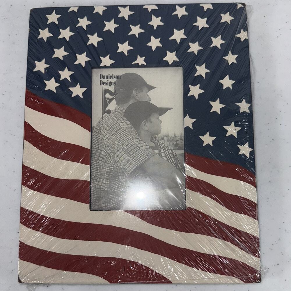 Danielson Designs American Flag Picture Frame Stars Stripes Patriotic New
